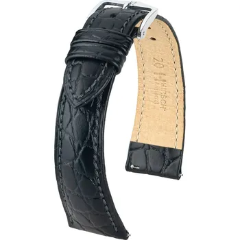Řemínek na hodinky Kožený řemínek Hirsch Aristocrat L 03828050-2, černý, teletina, délka L, Quick Release - 18 mm