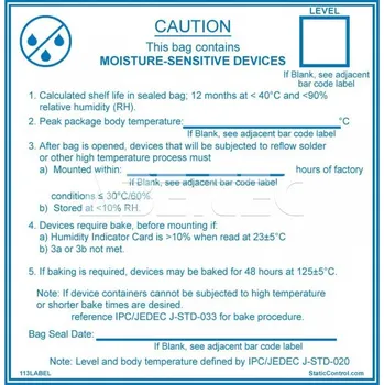 ESD Lepicí štítek - obsah citlivý na vlhkost, IPC/JEDEC J-STD 020, 1 - 101005465