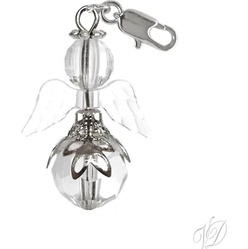 Přívěsek Andělíček pro štěstí přívěsek s karabinkou S (Přívěsek Anděl s karabinkou - Andílek z korálků pro štěstí)