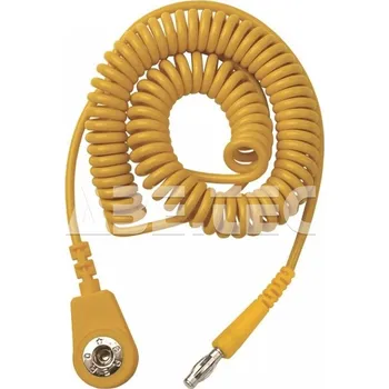 ESD Spirálový uzemňovací kabel, 4mm/banánek, 2,0m, žlutý, 230170 - 101005746