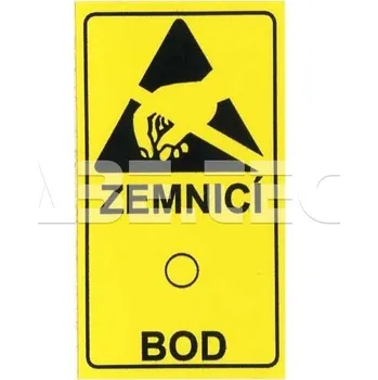 ESD Lepicí štítky - zemnicí bod s ESD symbolem, 43x25mm, 18ks/list - 201100092