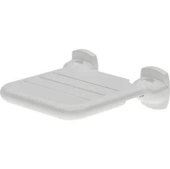 Koupelnové sedátko Antimikrobiální sklopné sedátko do sprchy vinyl Sanela SLZM 06VIN, barva bílá