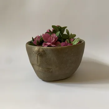 Obal na květináč HLAVA ŽENY - KERAMICKÝ OBAL NA KVĚTINÁČ 14 cm