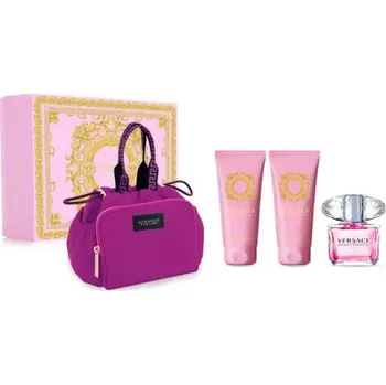 Kosmetická sada Versace Bright Crystal Dárková sada, Toaletní voda EDT 90 ml + sprchový gel 100ml + tělové mléko 100ml + taška