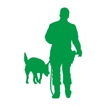 Samolepící dekorace Psovod 005 pravá pes na vodítku (12 - zelená) SAMOLEPKA NA AUTO, NÁLEPKA, FÓLIE, POLEP, TUNING, VLASTNÍ TEXT, TISK, AUTOSAMOLEPKY.cz, POLEPY, OBRÁZEK, LOGO, 3D STICKERS