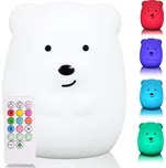 Silikonová LED RGB dětská lampička - medvídek + dálkové ovládání (Dětská lampička - medvídek)