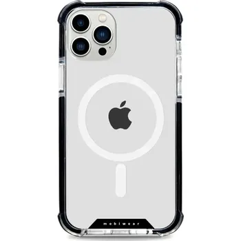 Pouzdro na mobilní telefon Odolný obal Mobiwear MagSafe Elite Bumper - Apple iPhone 12 Pro - D001D Čiré (Odolný kryt, pouzdro, obal Mobiwear Elite Bumper na mobil Apple iPhone 12 Pro - D001D Čiré, materiál Plast + TPU silikon + kov - zesílená ochrana telefonu, podpora MagSafe, kryt