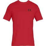 Pánské tričko s krátkým rukávem UA Sportstyle Left Chest Red SM
