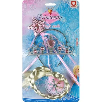 Karnevalový doplněk Princezna sada růýová s copy