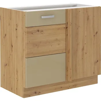 Kuchyňská linka MEADOW, skříňka dolní rohová 105 ND 1F BB, korpus: dub artisan, dvířka: cappuccino lesk, dub artisan + vyzvednutí ZDARMA