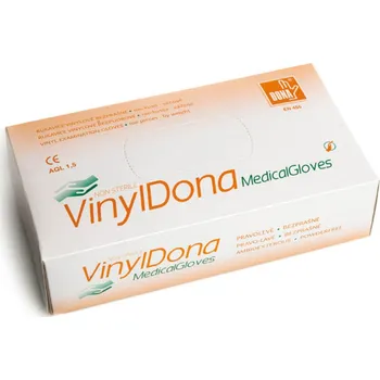 Vyšetřovací rukavice DONA VINYL vel. L rukavice vyšetřovací bezprašné 100 ks