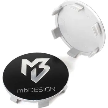 Alu kolo Středová krytka alu kola Ø 56/60 mm, mbDesign, černá matná, stříbrné logo