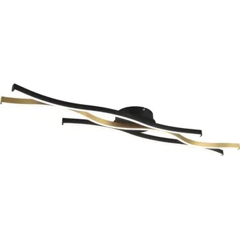 Trio 641210308 LED přisazené stropní svítidlo Blaze 1x35W | 4300lm | 2300K+3000K+4000K - 3 fázové stmívání, DIP Switch, černá, mosaz + Philips 8719514257566 LED žárovka 1x8W-60W | E27 | 806lm | 2700K