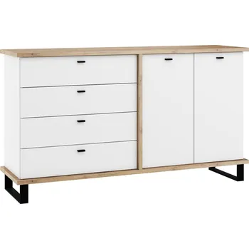 Komoda Komoda ORSOLA 2D4S, dub craft zlatý/bílá + vyzvednutí ZDARMA