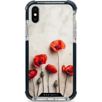 Pouzdro na mobilní telefon Odolný obal Mobiwear MagSafe Elite Bumper - Apple iPhone X / XS - D012D Vlčí máky (Odolný kryt, pouzdro, obal Mobiwear Elite Bumper na mobil Apple iPhone X / XS - D012D Vlčí máky, materiál Plast + TPU silikon + kov - zesílená ochrana telefonu, podpora)