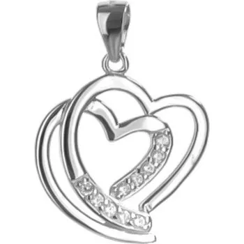 Přívěsek Argento 84473 Stříbrný přívěsek - srdíčko, čiré kulaté zirkony