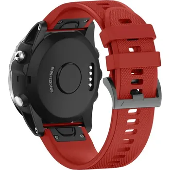 Řemínek na hodinky Silikonový řemínek se sponou Quickfit na hodinky Garmin 26mm Barva: Červená