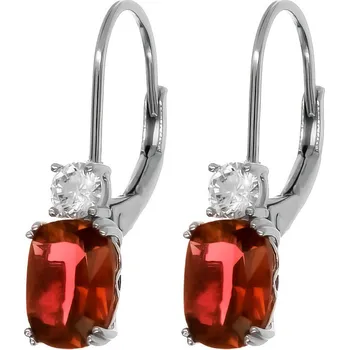 Náušnice Argento 67027 Stříbrné náušnice - tmavě růžový zirkon, čirý kulatý zirkon