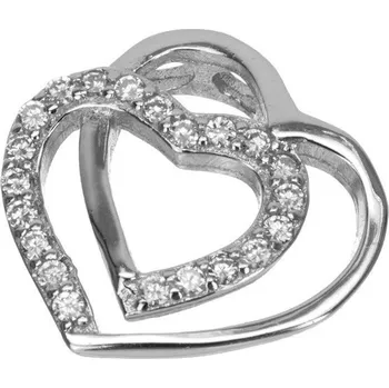 Přívěsek Argento 85207 Stříbrný přívěsek - srdíčko, čiré kulaté zirkony