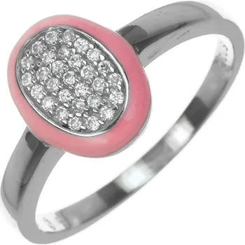 Prsten Argento 72756 Stříbrný prsten - glazura, čiré kulaté zirkony | Velikost prstenu: 56mm