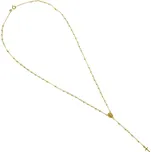 Argento 9A014 Zlatý náhrdelník - růženec, bílé syntetické perly ve tvaru kuličky, délka 50 cm