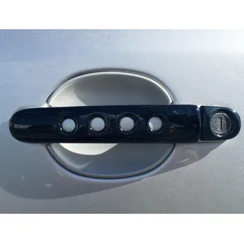 Tuning Kryty klik děrované, černý lesklý "klavírlak" (4+4ks dva zámky) - Škoda Octavia I. (Kryty klik pro Škoda Fabia I. / Škoda Fabia II. / Škoda Octavia I. / Škoda Octavia II. / Škoda Superb I.)