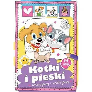 Cizojazyčná kniha Kotki i pieski. Kolorujemy i naklejamy - praca zbiorowa