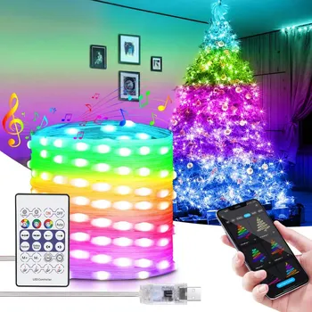 LED osvětlení LED RGB USB pásek 10m IP65, Android s Bluetooth a dálkové ovládání (Světelný SMART neon řetěz USB IP65 )