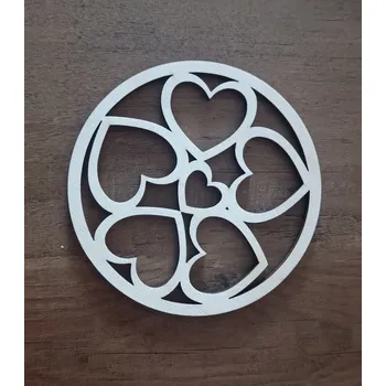 Dřevěný podtácek srdce