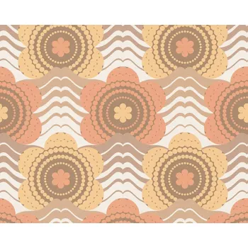 Tapeta Vliesová tapeta retro, kytičky - hnědá, oranžová, žlutá 395393 / Tapety na zeď 39539-3 Retro Chic (0,53 x 10,05 m) A.S.Création