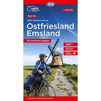 ADFC-Radtourenkarte 5 Ostfriesland / Emsland 1:150.000, reiß- und wetterfest, GPS-Tracks Download und Online-Begleitheft - Allgemeiner Deutscher Fahrrad-Club e.V. (ADFC)