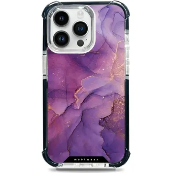 Pouzdro na mobilní telefon Odolný obal Mobiwear MagSafe Elite Bumper - Apple iPhone 14 Pro Max - D020D Fialový mramor (Odolný kryt, pouzdro, obal Mobiwear Elite Bumper na mobil Apple iPhone 14 Pro Max - D020D Fialový mramor, materiál Plast + TPU silikon + kov - zesílená ochrana)