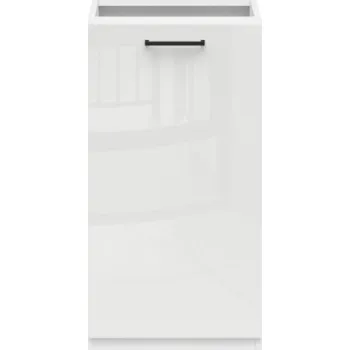 Kuchyňská linka JAMISON, skříňka dolní 40 cm bez pracovní desky, levá, bílá/bílá křída lesk + vyzvednutí ZDARMA