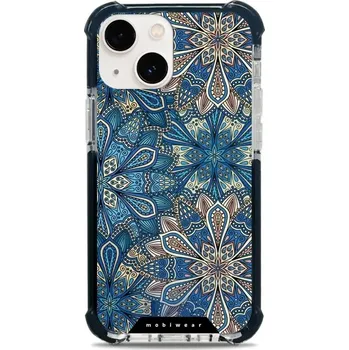 Pouzdro na mobilní telefon Odolný obal Mobiwear MagSafe Elite Bumper - Apple iPhone 13 Mini - D015D Modré mandala květy (Odolný kryt, pouzdro, obal Mobiwear Elite Bumper na mobil Apple iPhone 13 Mini - D015D Modré mandala květy, materiál Plast + TPU silikon + kov - zesílená ochrana