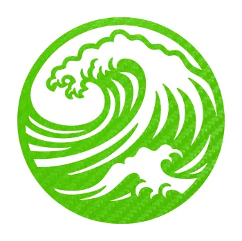 Samolepící dekorace Krajina moře 002 levá motiv vlny (58 - 3D karbon zelený kawasaki) SAMOLEPKA NA AUTO, NÁLEPKA, FÓLIE, POLEP, TUNING, VLASTNÍ TEXT, TISK, AUTOSAMOLEPKY.cz, POLEPY, OBRÁZEK, LOGO, 3D STICKERS