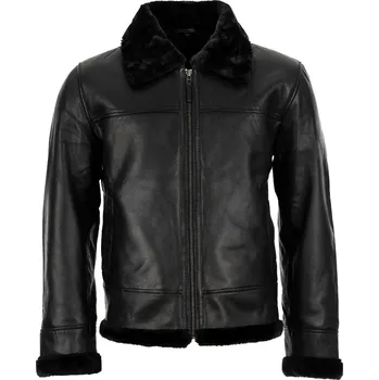 Pánský bomber Pánská Kožená Zimní Bunda Black Sheep Impreso Brixton Černá Velikost: 4XL
