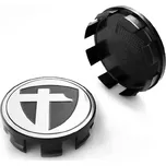 Středová krytka alu kola Ø 69/75 mm, Tomason, černý plast, stříbrno-černé logo