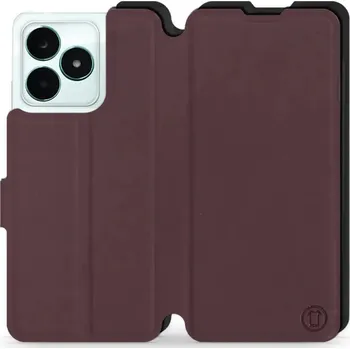 Pouzdro na mobilní telefon Knížkové flip pouzdro Mobiwear Soft Touch - Realme C51 - Bordové & Černé - VÝPRODEJ (Parádní heboučký flip obal, kryt, pouzdro Mobiwear na mobilní telefon Realme C51 - Bordové & Černé)