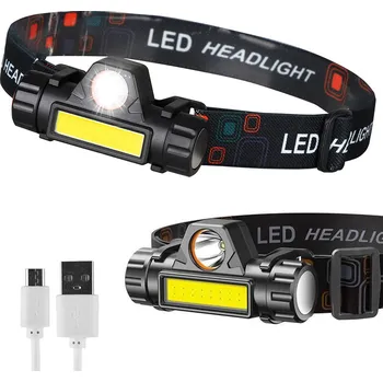 Čelovka Čelovka LED XPE Q5 + COB s magnetem, 500lm 1000mAh (Čelovka s magnetem)