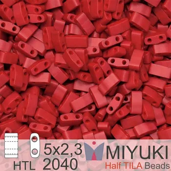 Šperk Korálky Miyuki Half Tila. Barva Matte Metallic Brick Red HTL 2040 Balení 3g