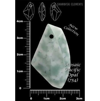 Korálek SWAROVSKI GALACTIC VERTICAL barva Mosaic PACIFIC OPAL velikost 39mm.