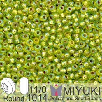Korálek Korálky Miyuki Round 11/0. Barva 1014 S/L Chartreuse AB . Balení 5g.