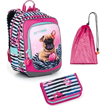 Školní batoh Lehký batoh s buldočkem Topgal ENDY 22005 - SET MEDIUM