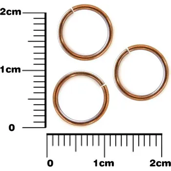 Materiál na výrobu šperku Kroužek spojovací pr.10mm Síla drátu 1mm. Barva staroměděná