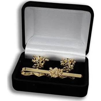 Kravata Kravatová spona a manžetové knoflíky Český lev v krabičce - zlatá