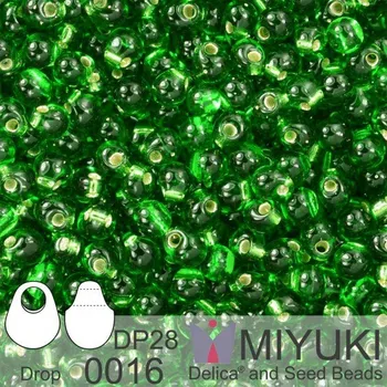 Dětské navlékací korálky Korálky Miyuki Drop 2,8mm. Barva 0016 S/L Green Balení 5g