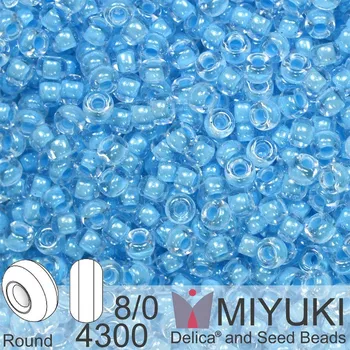 Korálek Korálky Miyuki Round 8/0. Barva 4300 Luminous Ocean Blue. Balení 5g