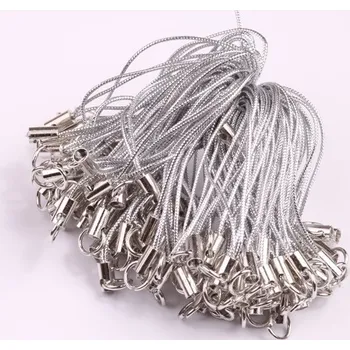 Korálek Šňůrka na mobil stříbná č. 49