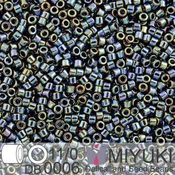 Korálek Korálky Miyuki Delica 11/0. Barva Gunmetal Iris DB0006. Balení 5g.