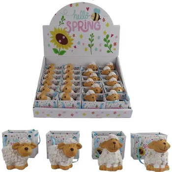 Velikonoční dekorace Box ovečka v taštičce, 24 ks X5651